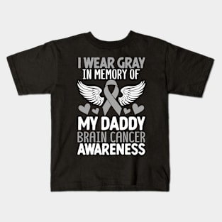 In Memory Of My Daddy Brain Cancer Dad Brain Disease Kids T-Shirt